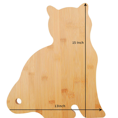 Tavola da taglio in forma di gatto in bambù sostenibile Tavola da servizio in legno Tavola da taglio per cucina 38,2*33,1*1,6cm