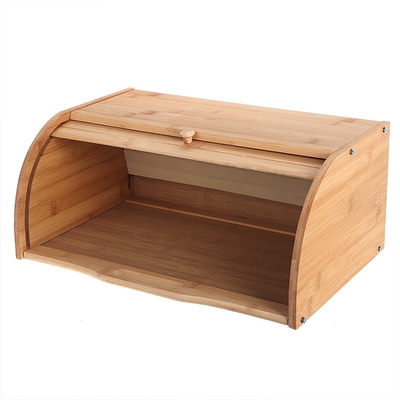 Bamboo Bread Box Bins Contenitori alimentari a uno strato Grande cassetto di deposito per accessori domestici