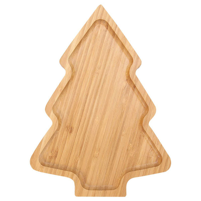Piatto di bambù in legno a forma di albero di Natale