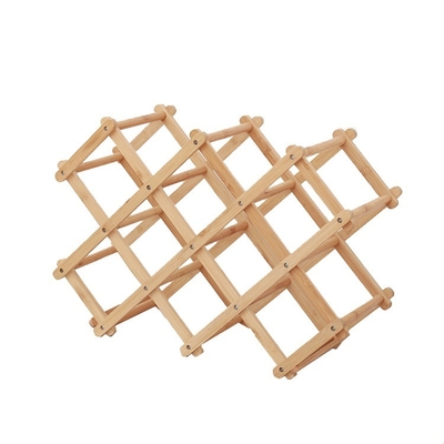 Sostenibile in bambù ripiegabile in legno bancone portabottiglie di vino scaffale per 3-6 bottiglie