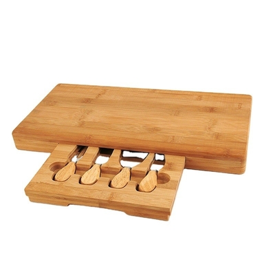 Piattaforme per la pizza in bambù decorativa 100% naturale con coltello e forchetta Eco-friendly