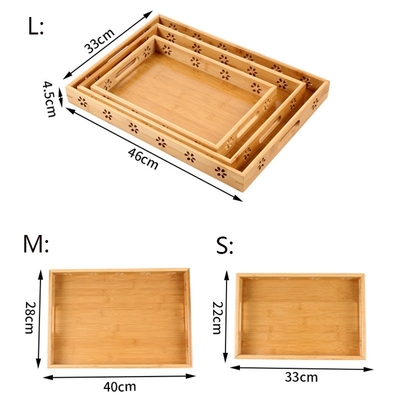 3L Sustainable Bamboo Serving Tray For Dessert Food certificato ISO9001