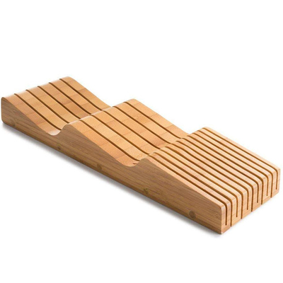 Organizzatore di blocchi in bambù naturale con 15 slot nel cassetto e costruzione ecologica