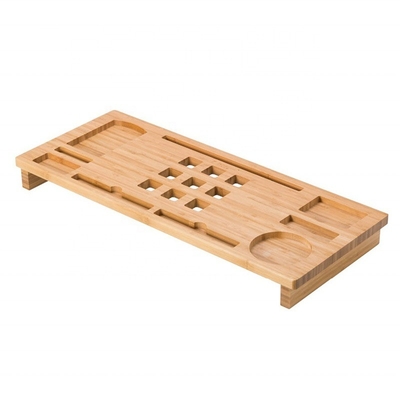 Custom Logo Natural Bambù Computer Stand in 60x25x6cm per il design di lusso moderno