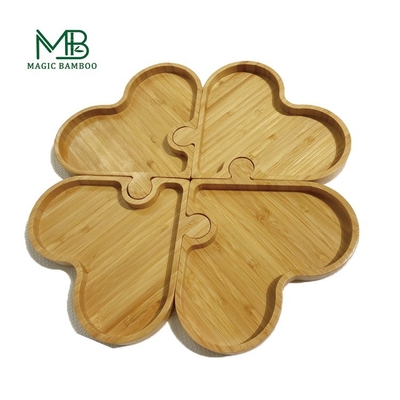 Set di vassoio in bambù rimovibile Tipo vassoio a forma di cuore per la cucina