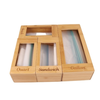 Sacchetto per la conservazione di freschezza in bamboo rettangolare con cerniera in zip, sacchetto per la conservazione di freschezza in plastica in foglio di alluminio, organizzatore di deposito per cassetti, stile separato 4