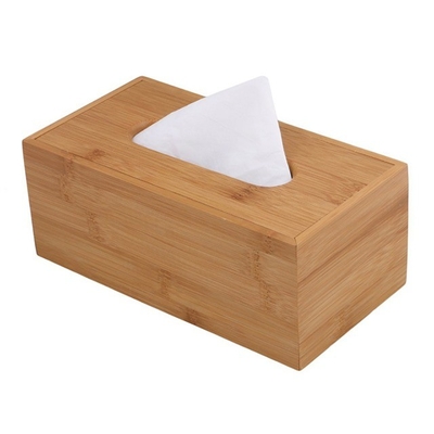 Scatola di tessuti in bambù multifunzione 22x11.5x9CM Disegno funzionale per gli elementi essenziali del bagno