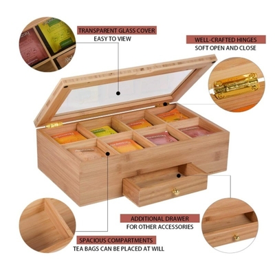 Organizzatore di scrivania di trucco elegante 8 compartimenti 1 cassetto per spazzole Lozioni ombrello per gli occhi Rostre per labbra Vernice per unghie