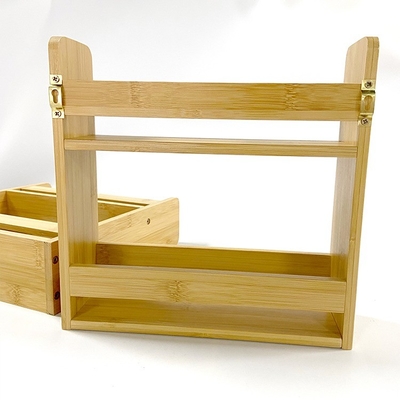 Organizzatore per scaffalature a doppio strato in bambù 28x28x8cm per accessori da cucina