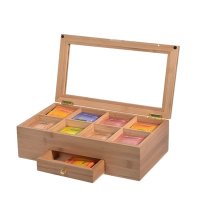 Trasforma la tua vanità con scatole e cassetti di bambù Capacità 3-6L 33 x 19 x 10,2 cm