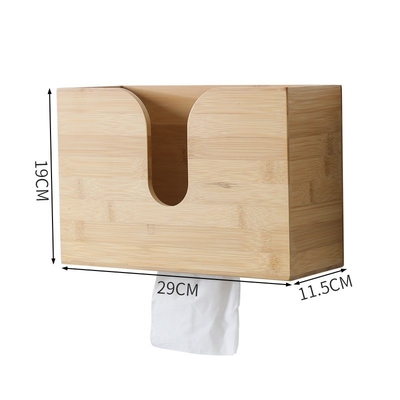 Cucina Montaggio a muro Custom carta trasparente asciugamano tovagliolo scatola di tessuto in colore bambù naturale