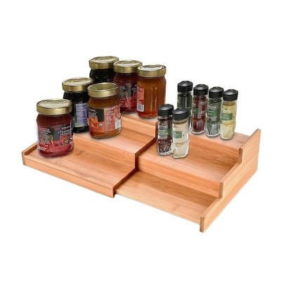 Sostenibile rack di spezie di bambù display scaffale armadietto organizzatore di cucina posate di deposito