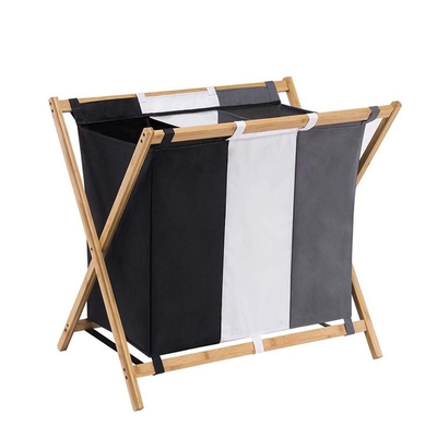 Cesto per il bagno eco-compatibile Cesto per il riciclaggio di bambù Cesto per il bucato con coperchio