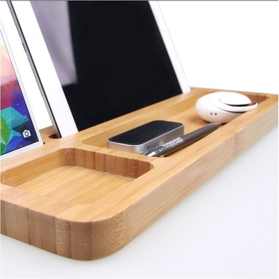 Portatile naturale di bambù Laptop Desktop portatelefono Stand Docking Station