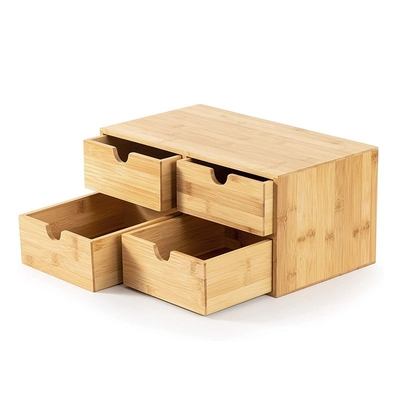 4 Scatola ordinata 2 Livello Organizzatore scrivania Armadio in bambù con cassetti e budget-friendly