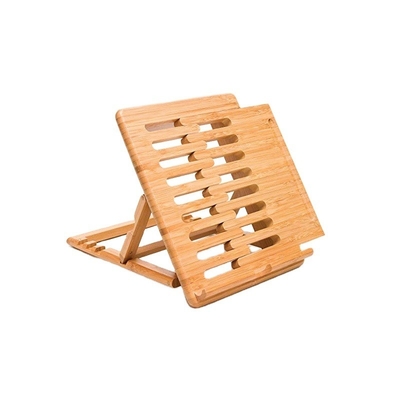Stand di bambù a forma di rettangolo per libri Tablet e telefoni Design multifunzionale