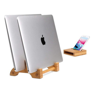 Portatile regolabile stand per laptop in bambù verticale personalizzato