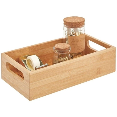 Massimizza lo spazio del tuo armadietto della dispensa con l'organizzatore del cassetto del contenitore in bambù carico 5-10kg 43x30.5x5cm