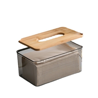 Dispenser di tessuti rettagliale trasparente Scatola di stoccaggio per cucina in bagno
