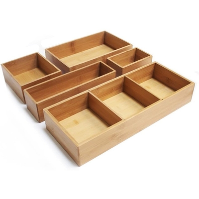 Servizi di ufficio e accessori cassettiere in legno di bambù organizzatore scatola contenitore set 5 pezzi