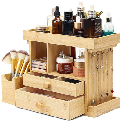 OEM Bambù Organizzatore di Gioielli in Legno Scatola di Stoccaggio Con Cassetto