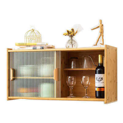 Organizzatori di dispensa di cucina montati a muro in bambù