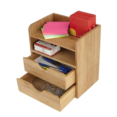Organizzazione senza sforzo 4 Livello Scatola di legno Scatole di stoccaggio Armadio per forniture per ufficio