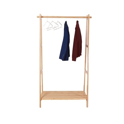 Moderno stile Bambù abbigliamento in piedi scaffalatura appesa con scaffalatura scarpe scaffalature per il tipo in piedi