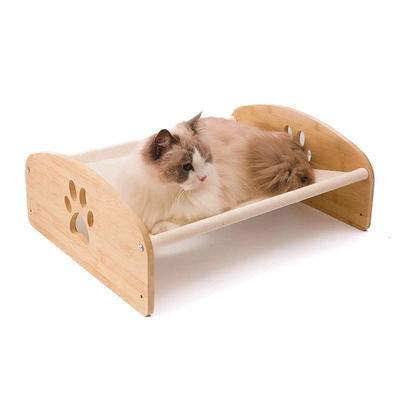 Bamboo Legno Dog Bed Frame Piattaforma Oxford Stoffa ODM