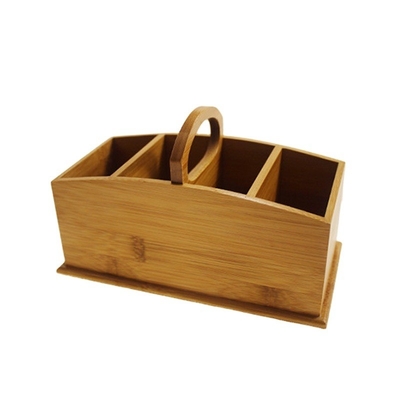 Disegno funzionale Bambù Organizzatore di file multifunzionale per desktop con portapenne Caddy di archiviazione