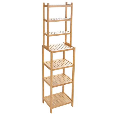 Stile di design classico 7 piani scaffale in bambù scaffalatura multifunzionale per bagno