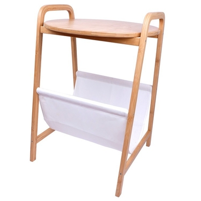Tavolo da soggiorno in bambù con stoccaggio in tessuto non tessuto versatile ed ecologico