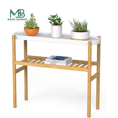 American Style 2 Tier High Corner Stand per piante di bambù Ideale per uso in giardino e ufficio