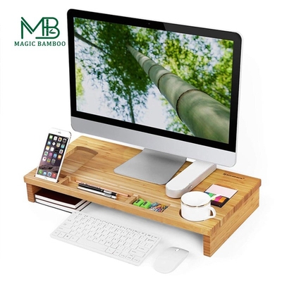 Organizzatore di stand per computer portatili in bambù certificato CE/UE Ideale per scrivanie domestiche e di ufficio