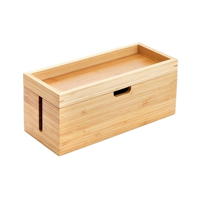 Cassa di stoccaggio in bambù con coperchio per conservare i cavi 1-2KG 31.8x12.2x10cm