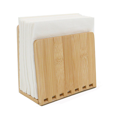 Tenitore per tovagliolo in bambù Regolabile scaffale di legno per sala da pranzo Picnic Tavolo da cucina