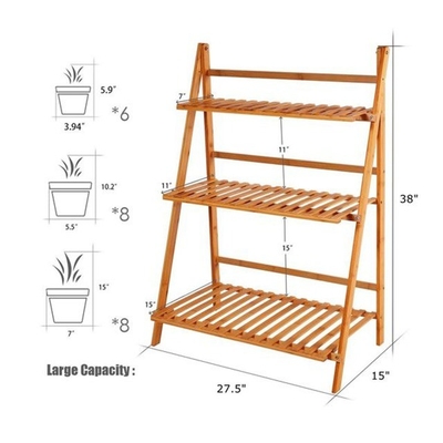 Organizzare in stile moderno ripiegabile di bambù Muro di stoccaggio scaffale di asciugatura per scarpe e piante