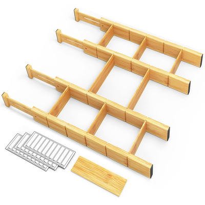 OEM ODM Acceptabile Bambù Regolabile Divider cassetti con inserti ed etichette