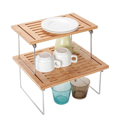 Organizzatore di armadietti da cucina in bambù naturale