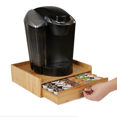 Scatole per la conservazione del caffè e del tè in capsule di bambù sostenibili con cassetto
