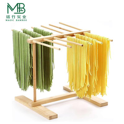 Rack per l'essiccazione di pasta in bambù con bastone di trasferimento per ristoranti